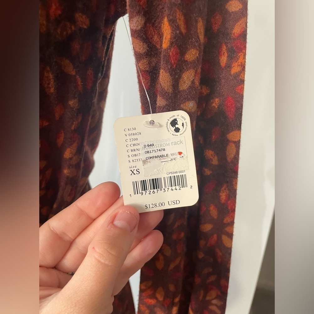NWT Free People|| Shayla Wrap Midi Dress in Brown Size XS, Perfect fall dress! - Picture 5 of 11